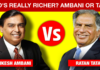 Do You Know Ratan Tata is Actually Richer than Ambani? Here’s Why He Not Listed in Billionaires List RATAN TATA VS AMBANI WHO IS RICHER